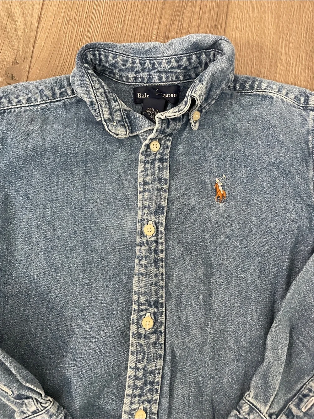 Ralph Lauren Kids Light Blue Denim Button-Down Shirt Sz:6